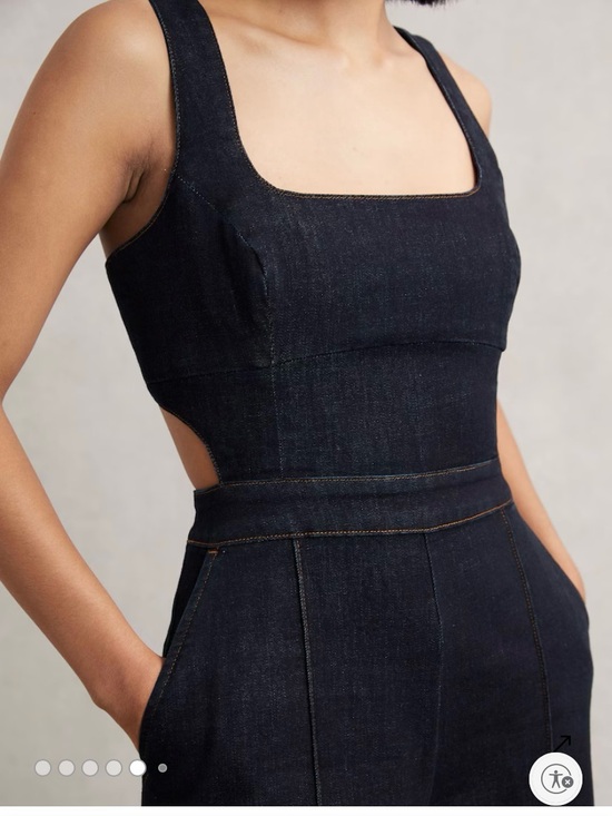 Reiss Pants - Reiss Denim Wide-Leg High-Waist Jumpsuit Jeans